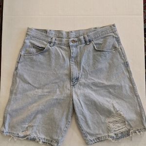 Wrangler Light Wash Distressed Jean Shorts